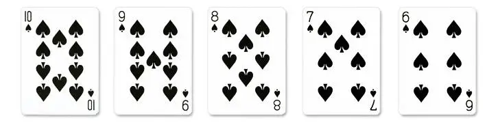clubs straight flush card combination