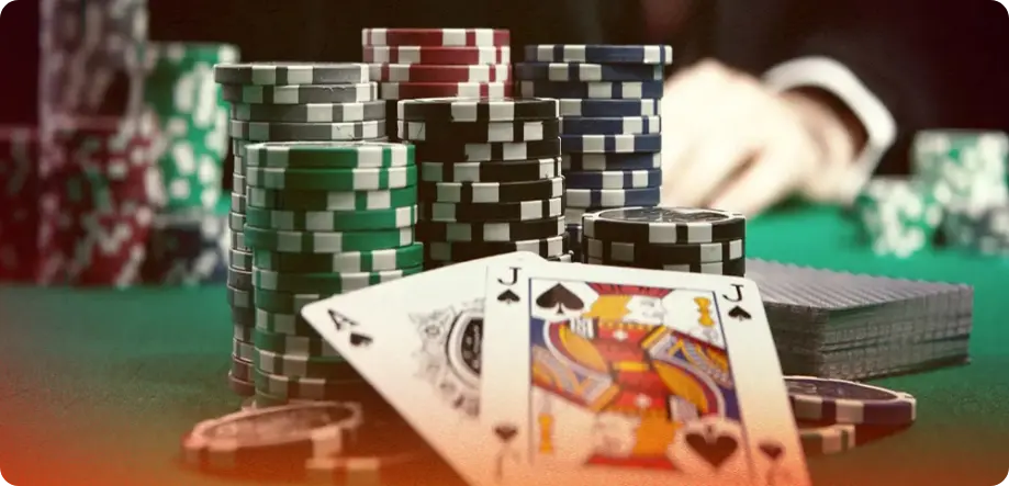 Online casino chips with cards