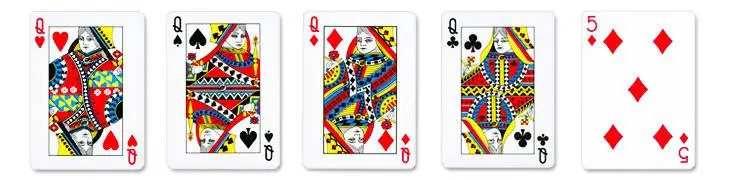 four of a kind queens hand combination