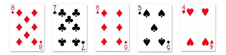 straight 8-7-6-5-4 hand combination